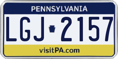 PA license plate LGJ2157