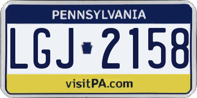 PA license plate LGJ2158