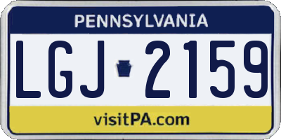 PA license plate LGJ2159