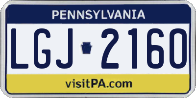PA license plate LGJ2160