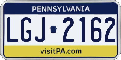 PA license plate LGJ2162