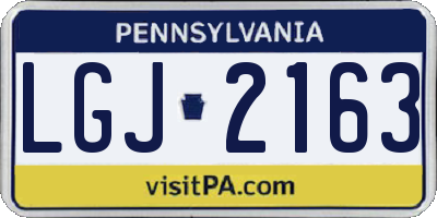 PA license plate LGJ2163