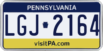 PA license plate LGJ2164