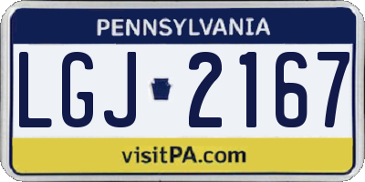 PA license plate LGJ2167