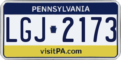 PA license plate LGJ2173