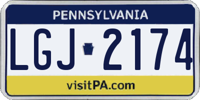 PA license plate LGJ2174