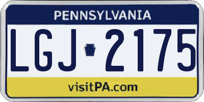 PA license plate LGJ2175