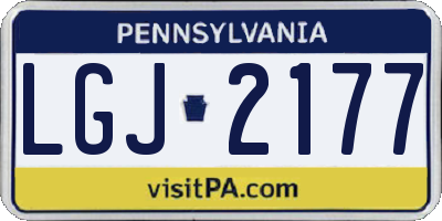 PA license plate LGJ2177