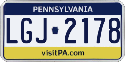 PA license plate LGJ2178