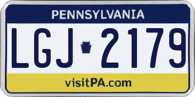 PA license plate LGJ2179