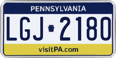 PA license plate LGJ2180