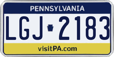 PA license plate LGJ2183