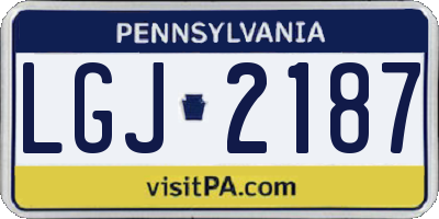 PA license plate LGJ2187
