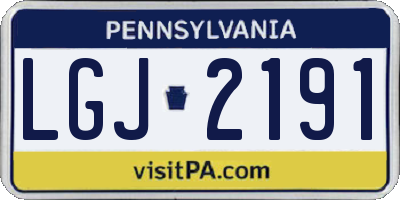 PA license plate LGJ2191