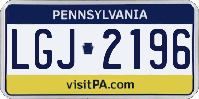 PA license plate LGJ2196