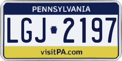 PA license plate LGJ2197