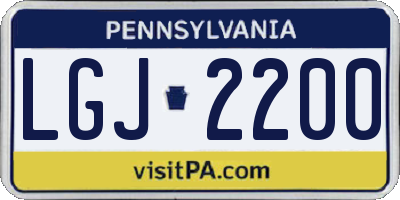 PA license plate LGJ2200