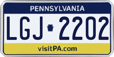 PA license plate LGJ2202