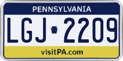 PA license plate LGJ2209