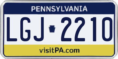 PA license plate LGJ2210