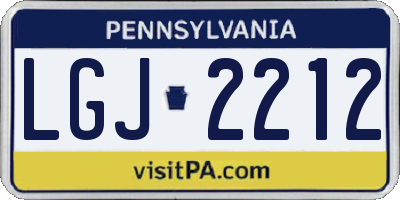 PA license plate LGJ2212