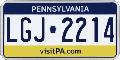 PA license plate LGJ2214