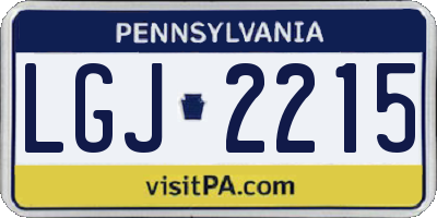 PA license plate LGJ2215