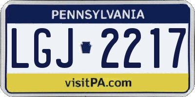 PA license plate LGJ2217