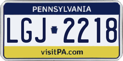 PA license plate LGJ2218
