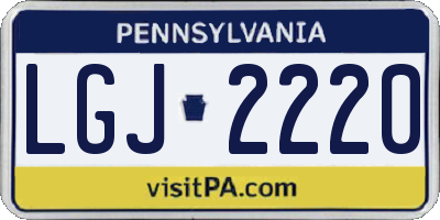 PA license plate LGJ2220