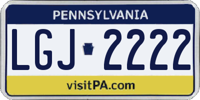 PA license plate LGJ2222