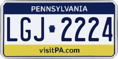 PA license plate LGJ2224