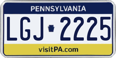 PA license plate LGJ2225