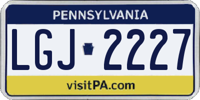 PA license plate LGJ2227