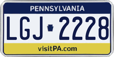 PA license plate LGJ2228