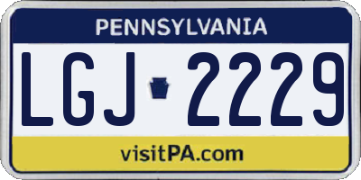 PA license plate LGJ2229