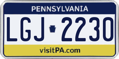 PA license plate LGJ2230