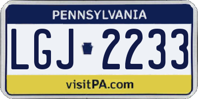PA license plate LGJ2233