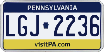 PA license plate LGJ2236
