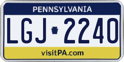 PA license plate LGJ2240