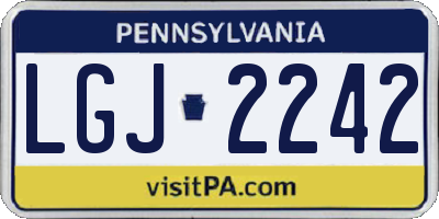 PA license plate LGJ2242