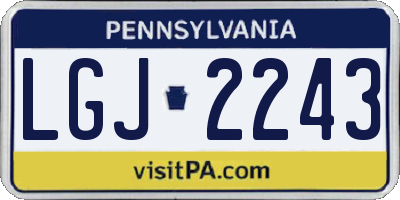 PA license plate LGJ2243