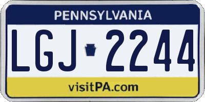 PA license plate LGJ2244