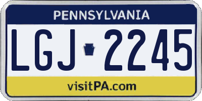 PA license plate LGJ2245
