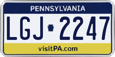 PA license plate LGJ2247