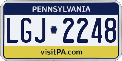 PA license plate LGJ2248
