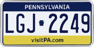 PA license plate LGJ2249