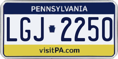 PA license plate LGJ2250