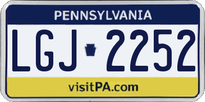PA license plate LGJ2252