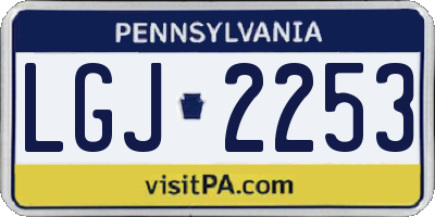 PA license plate LGJ2253